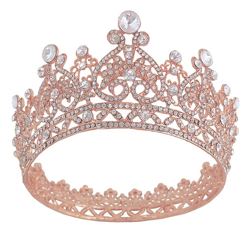 Diadema Barroca Con Corona Redonda De Alta Gama Con Diamante