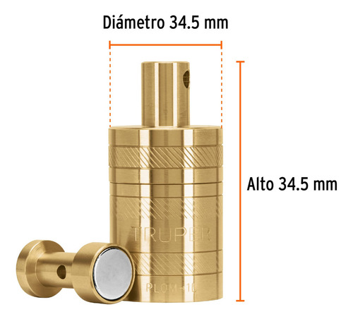 Plomada De Latón 12 Oz Con Centro Y Guía Magnética Truper