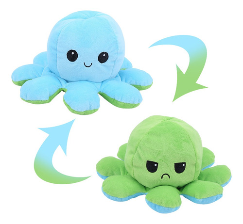 Pulpo - Muñeca De Peluche Reversible De Doble Cara