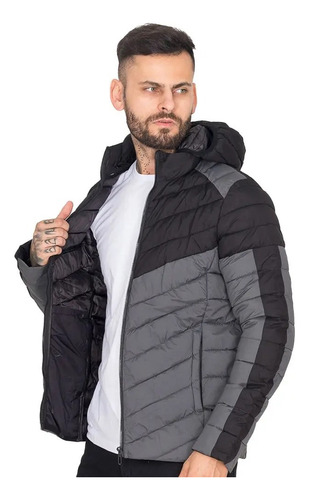 Campera Hombre Importada Inflable Con Capucha Combinada