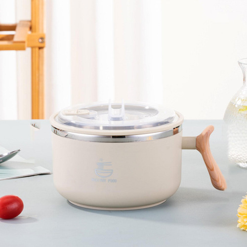 Tazón De Ramen Con Soporte Para Teléfono, Utensilios Caqui
