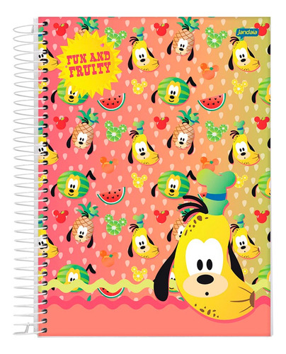 Caderno Espiral Disney Fruity 96 Folhas 1 Matéria Jandaia