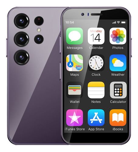 White Shark Phone Mini 3GB Ram + 32GB ROM Android 10 Dual Camera 8mp+5mp 2.95 Hd Smartphone 3500mah Wifi Púrpura