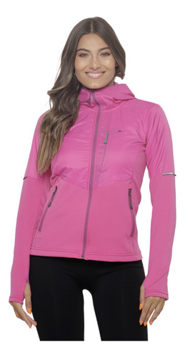 Campera Micro Polar Mujer Montagne Lea Rompeviento Termica