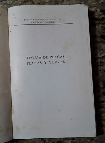 Libro Teoria De Placas Y Curvas - S. Timoshenko Tapa Dura