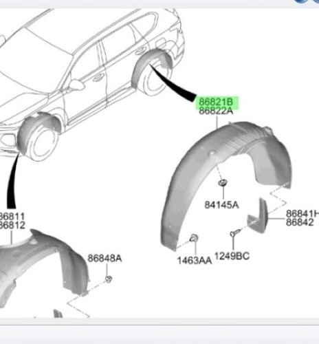 Guardafango Trasero Izquierdo Hyundai Original Santa Fe 2018