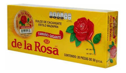 Mazapán Gigante De La Rosa 20 Original Tradicional Cacahuate