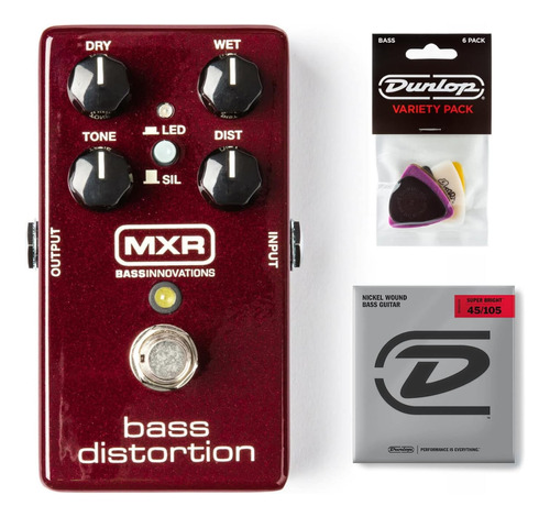 Pedal De Distorsión Bajo Mxr M85 Paquete Paquete De Pã...