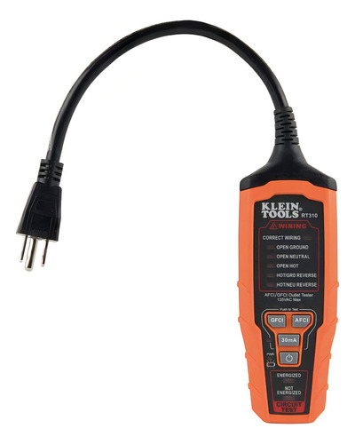 Klein Tools Rt310 - Testador de receptáculos de saída Afc