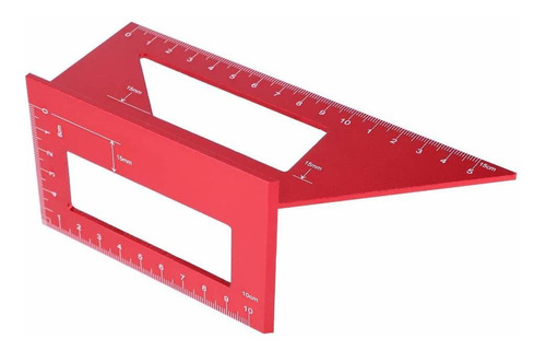 45 90 Degree Angle Gauge Red Colour Square Ruler Alloy