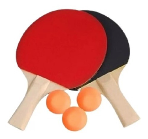 Kit 2 Raquetes E 3 Bolas Ping Pong Tenis De Mesa