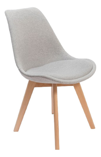 Silla Tulip Eames Tapizada Gris Con Almohadon Dsw Diseño X 1