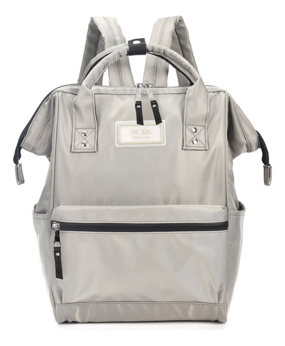 Mochila Cartera Urbana Boca De Pez Skora Gris Impermeable