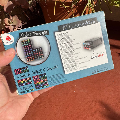 Marcadores Twinmarkers X12 Décotray Doble Punta Pro Pincel Azul Acero