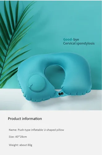 Kit Viajero Con Almohada Inflable Automática Para Cuello