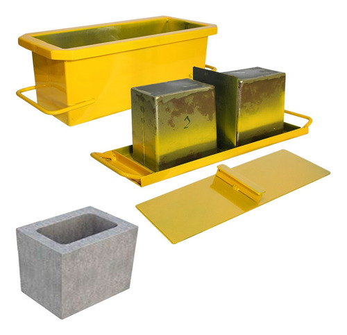 Imagem 1 de 5 de Forma Manual Meio Bloco N14 Fundo Fechado Concreto Gastrobel