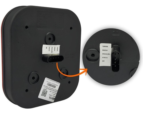 Lanterna Traseira Iva-4010(ld) Led Bivolt C/chicote Conector