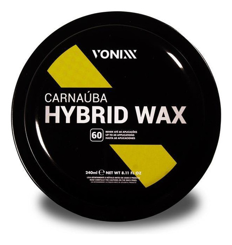 Cera Carnaúba Hybrid Wax Super Proteção 200g Vonixx