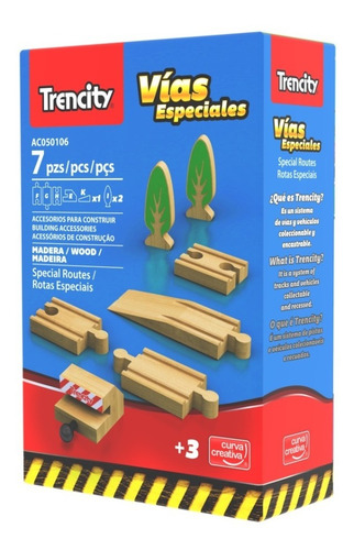 Trencity Vías Especiales X 7 Unidades De Madera