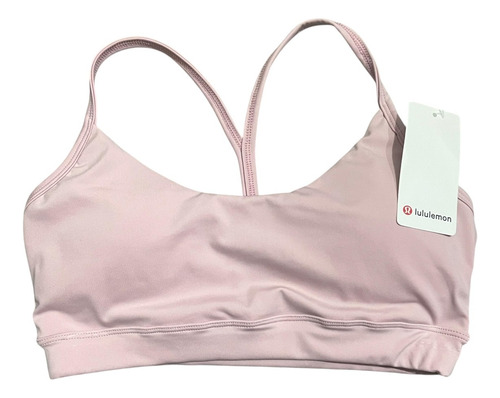 Top Tirantes Copas Deportivo Inspo Lulu Lemon Color Fit Mesh Rosa Claro Serigrafía Unitalla