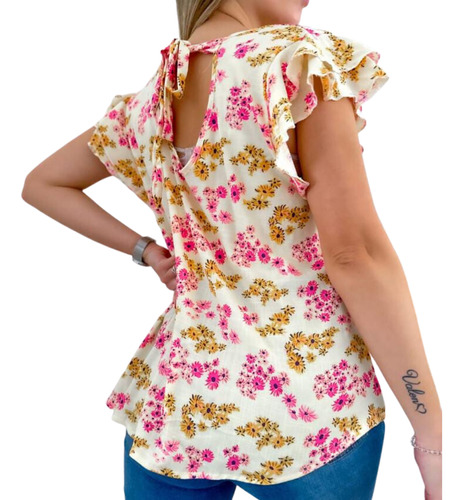 Camisola Remeron Mujer Lino Estampado Amplia Wide