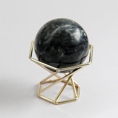 2 Inch Black Marble Ball With Display Stand, Decorative Ball