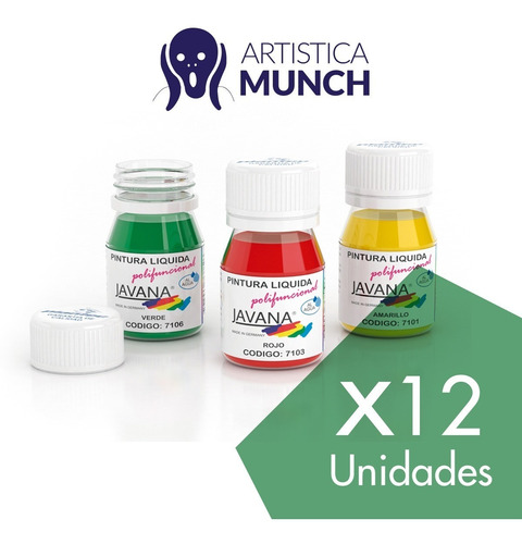 Pintura Javana Polifuncional X 30ml - 12 Unidades