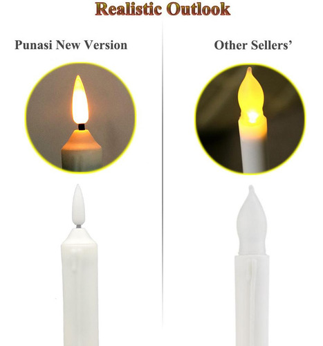 12x Led Velas Decoraciones Románticas Amarillo Parpadeante