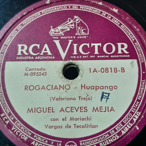 Pasta Miguel Aceves Mejia Mariachis Rca Victor C259