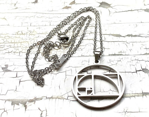 Collar Fibonacci, Proporción Áurea, Dije Y Cadena Plateado