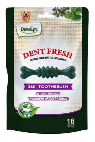 Petisco P/ Cães Dentalight Dent Fresh Escova 360 Halito 150g