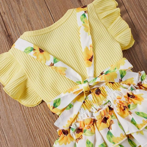 Conjunto De 3 Pz Para Bebé, Short Blusa Diadema