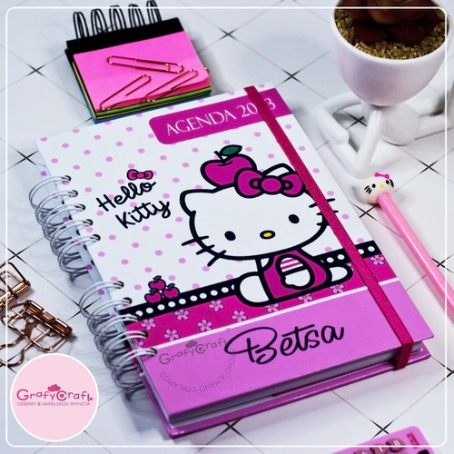 Imagen 7 de 9 de Agenda 2023 Hello Kitty - Vista Semanal - Personalizada