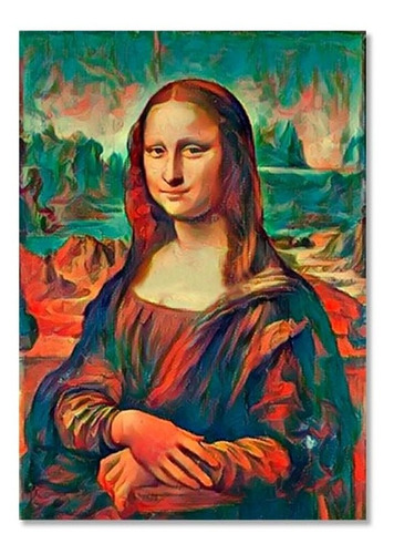 Cuadro Decorativo Abstracto Mona Lisa Colores En Lienzo