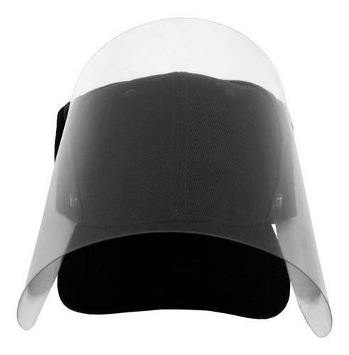 Gorra Con Careta Protectora Facial Abatible Acrilico Niño Color Negro