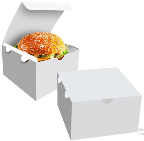 Box | Embalagem Para Hambúrguer Gourmet P Branco - 100 Unid