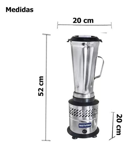 Liquidificador Ind. Alta Rotação 2l Lar2 Max 220v Metvisa