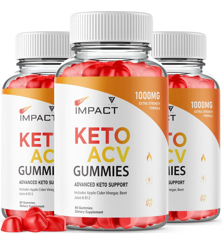 Paquete De 3 Gomitas Impact Keto Para Perdida De Peso Y Diet