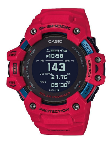 Reloj Casio Mens G-shock Move, Gps Heart Rate Running Rojo