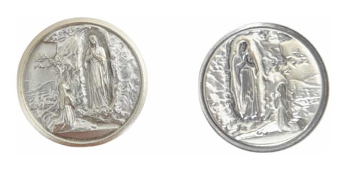 Chapita Medalla Comunion Bautismo Virgen Lourdes (italy) X10