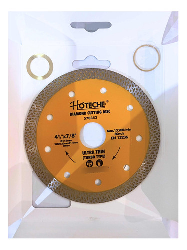 Imagen 3 de 3 de Disco Hoja Sierra De Diamante Turbo 4 1/2 Pulgadas Toolmak