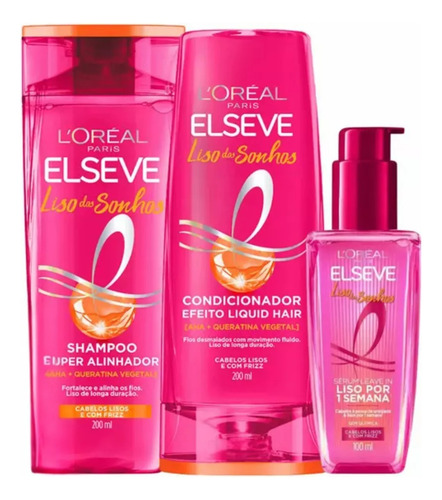 Kit Shampoo + Condicionador + Sérum Liso Dos Sonhos - Elseve