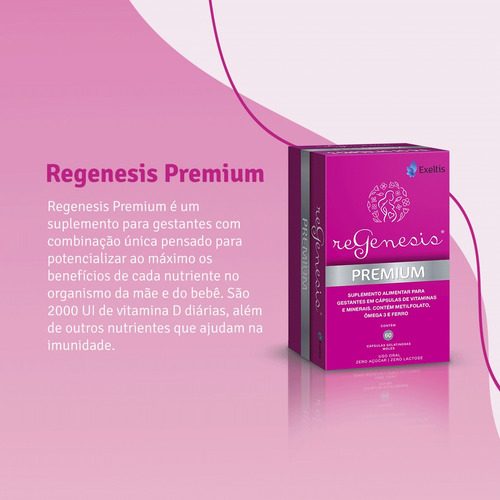 Vitamina Para Gestantes Regenesis Premium 60 Caps Com Ômega
