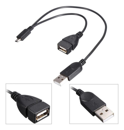 Cabo Otg Micro Usb De 5 Para Usb Fêmea Conversor De Dados