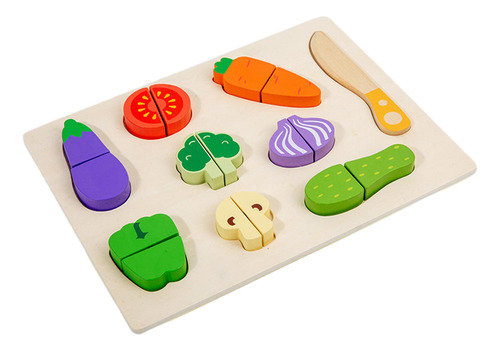 Juego De Juguetes De Cocina De Madera Para Cortar Verduras,