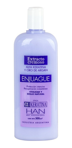 Enjuague Han Extracto Cremoso Keratina Argán X 500 Ml