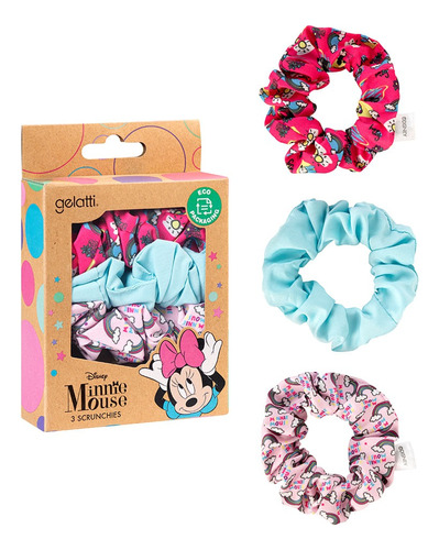 Set Minnie Mouse X 3 Scrunchies Estampados / Color