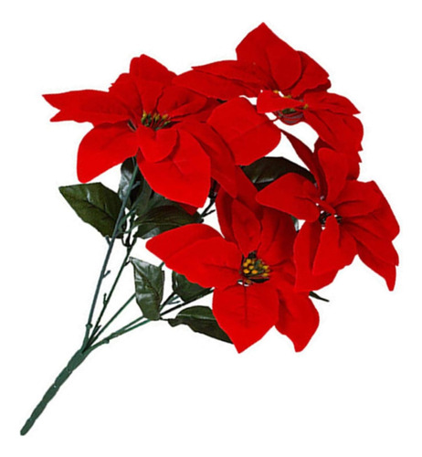 Flor Navideña Ramo De Flor De Navidad 5 Hojas