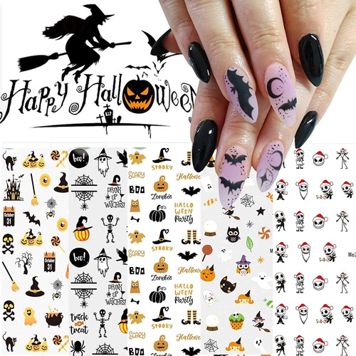 Nail Art O Calcomanías Autoadhesivas De Halloween De Araña