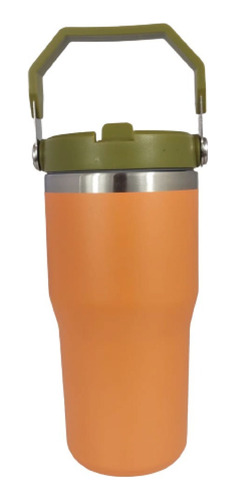 Vaso Termo 20oz Con Asa Acero Inoxidable Con Popote Térmico